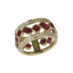 14k Gold Ruby & Diamond Ring