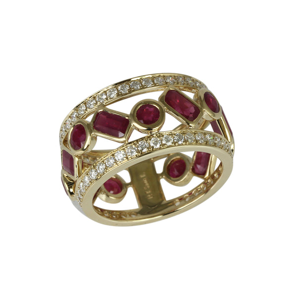 14k Gold Ruby & Diamond Ring