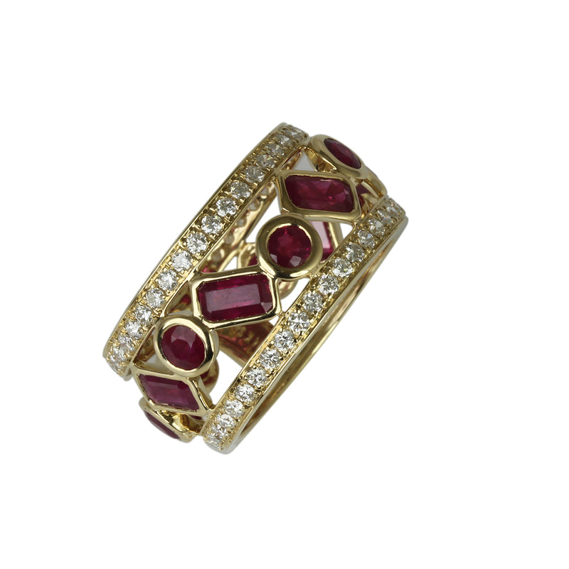 14k Gold Ruby & Diamond Ring