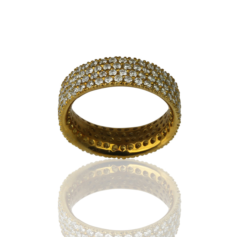 18k Gold Four Row Diamond Eternity Ring