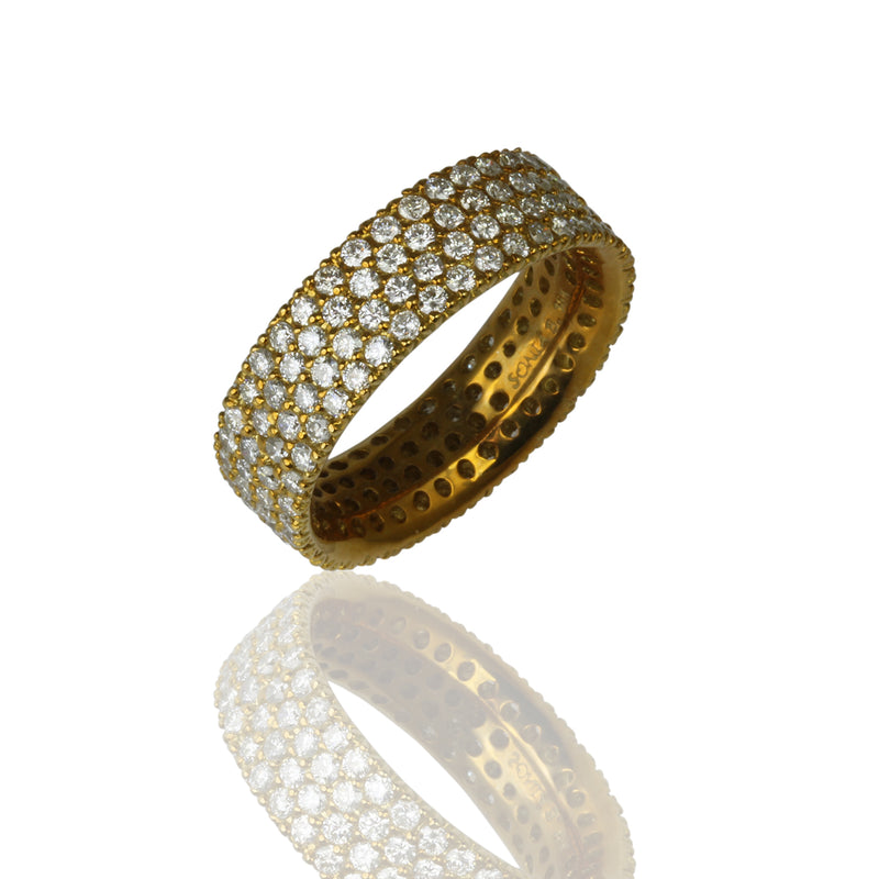 18k Gold Four Row Diamond Eternity Ring