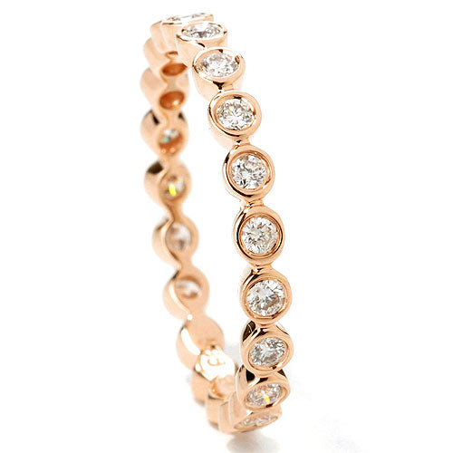 14k Gold Diamond Thin Stackable Ring