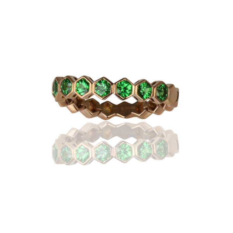 14k Gold Flex Tsavorite Stackable Ring