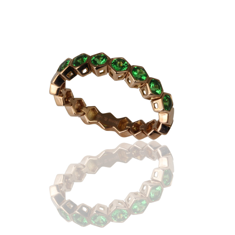 14k Gold Flex Tsavorite Stackable Ring