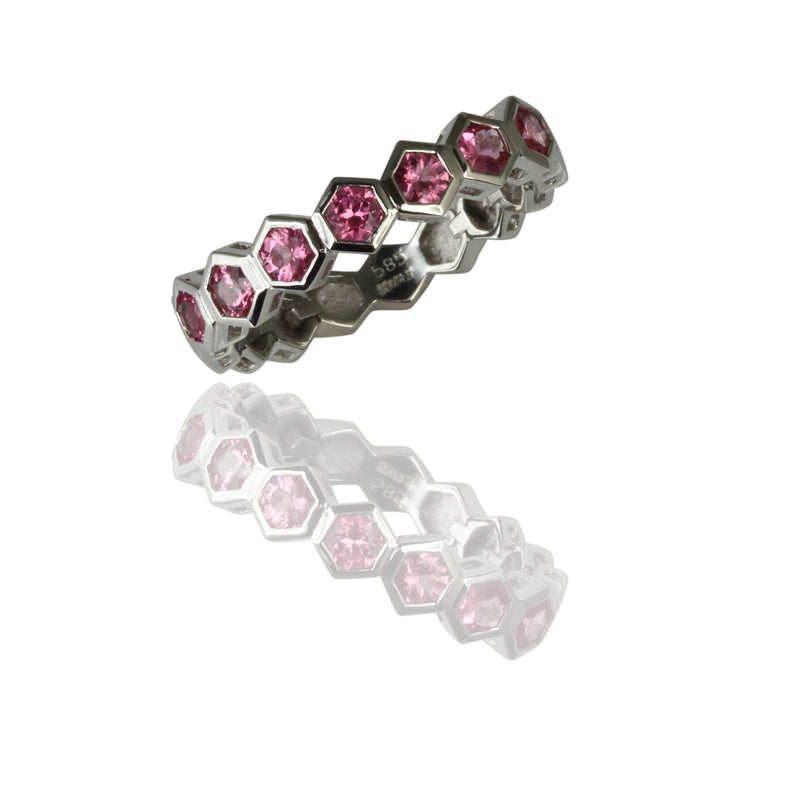 14k Gold Flex Pink Spinel Stackable Ring