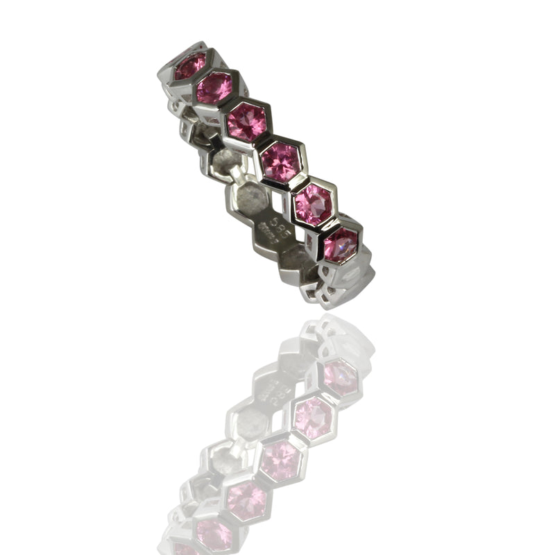 14k Gold Flex Pink Spinel Stackable Ring