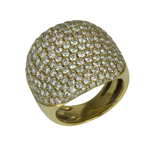 18k Gold Diamond Pave Dome Ring