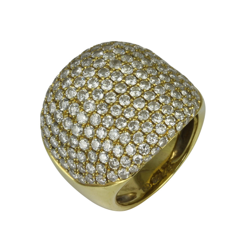 18k Gold Diamond Pave Dome Ring