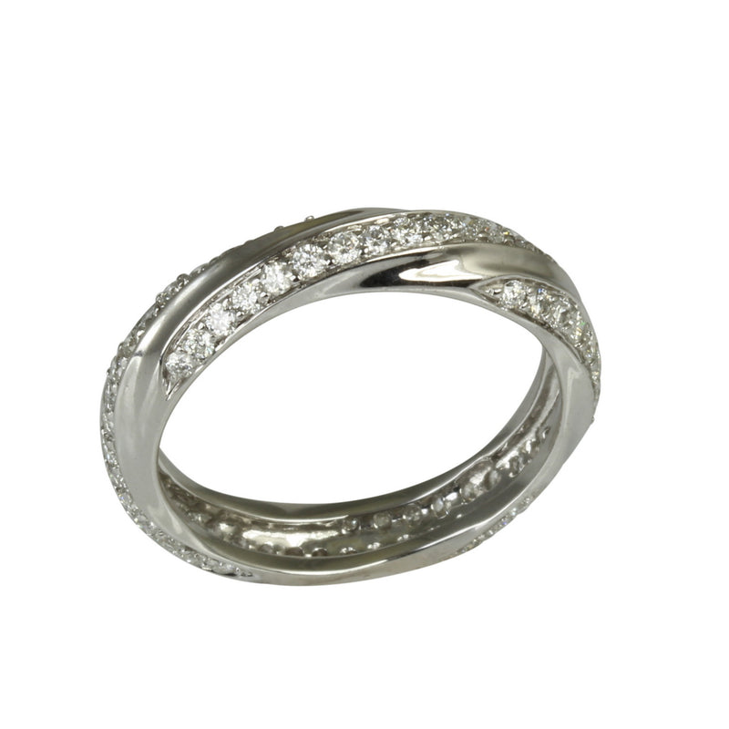 18k Gold Slim Swirl Diamond Ring