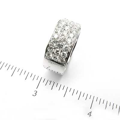 14k Gold Diamond Trio Row Half Eternity Ring