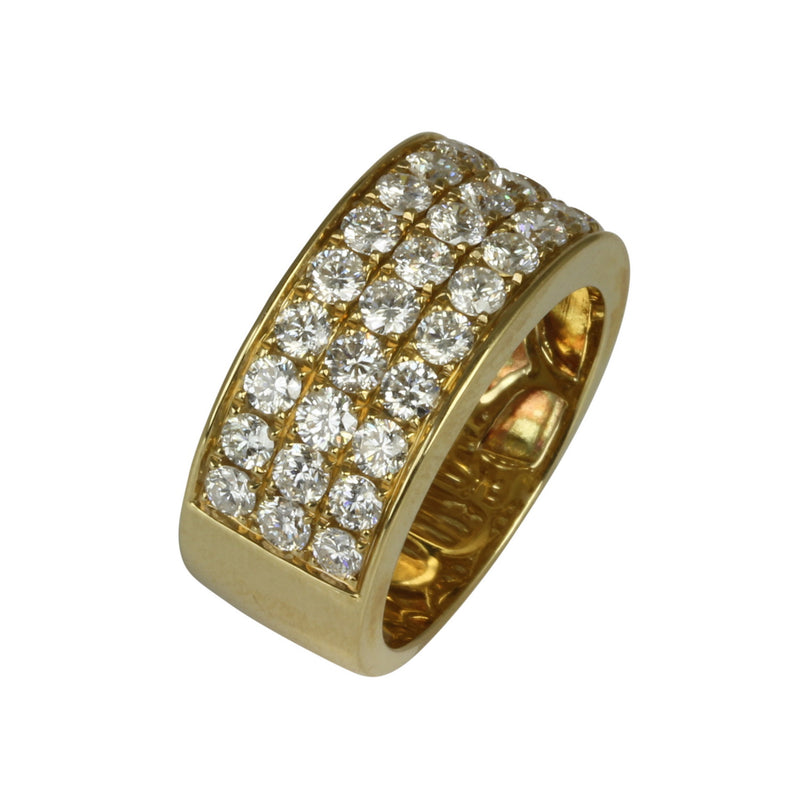 14k Gold Diamond Trio Row Half Eternity Ring