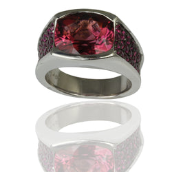 18k Gold Pink Tourmaline & Pink Sapphire Ring