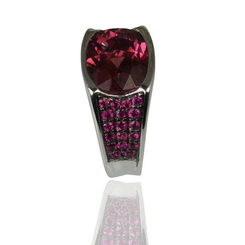 18k Gold Pink Tourmaline & Pink Sapphire Ring