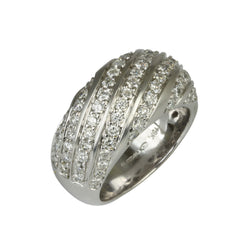 18k White Gold Diamond Wave Top Ring