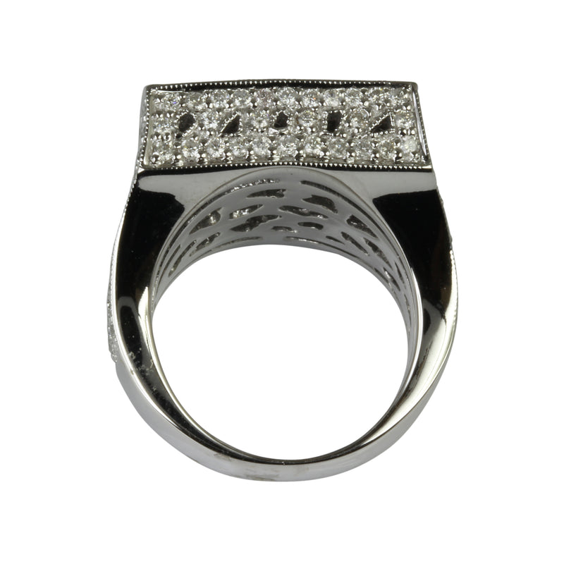 18k Gold Bold Diamond Square Top Ring