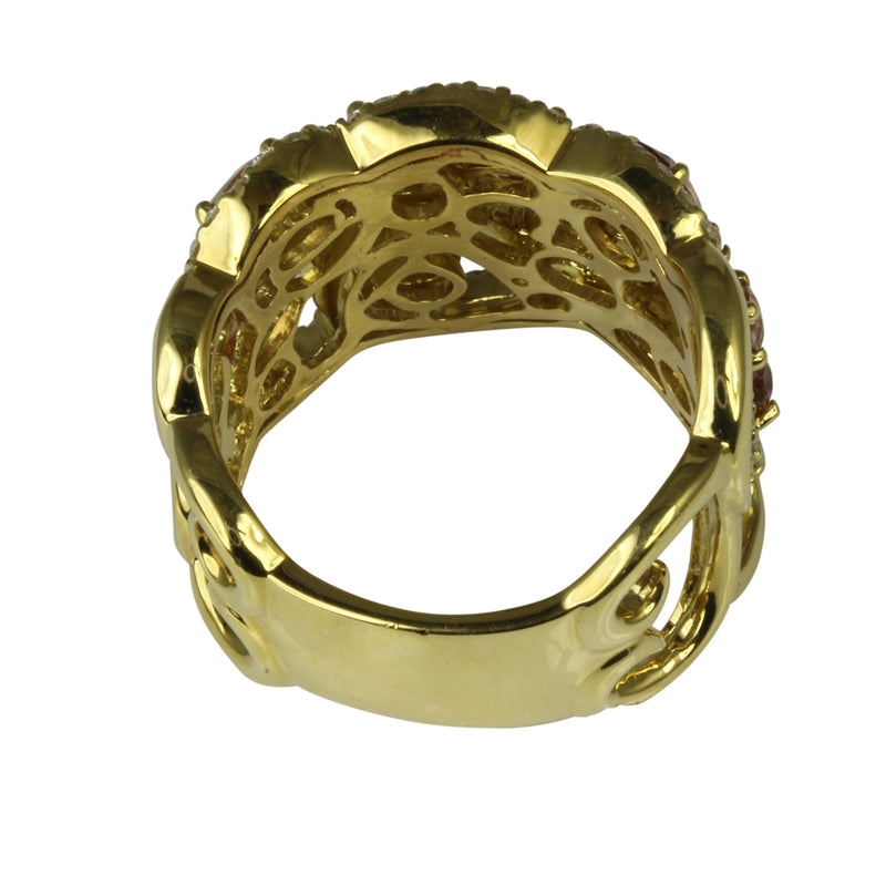 18k Gold Zircon & Diamond Lace Ring