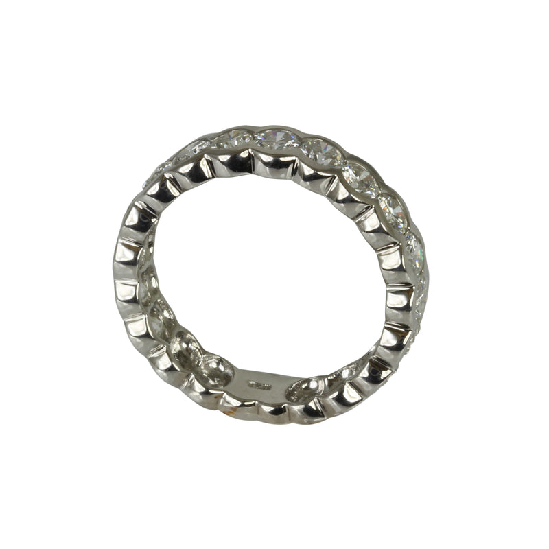 18k Gold Diamond Half Eternity Bubble Bezel Set Ring