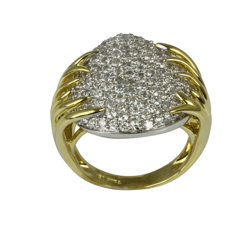 18k Two Tone Gold Diamond Pave Multi Claw Ring