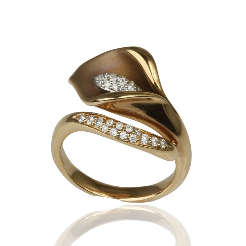 18k Gold Diamond Tulip Ring