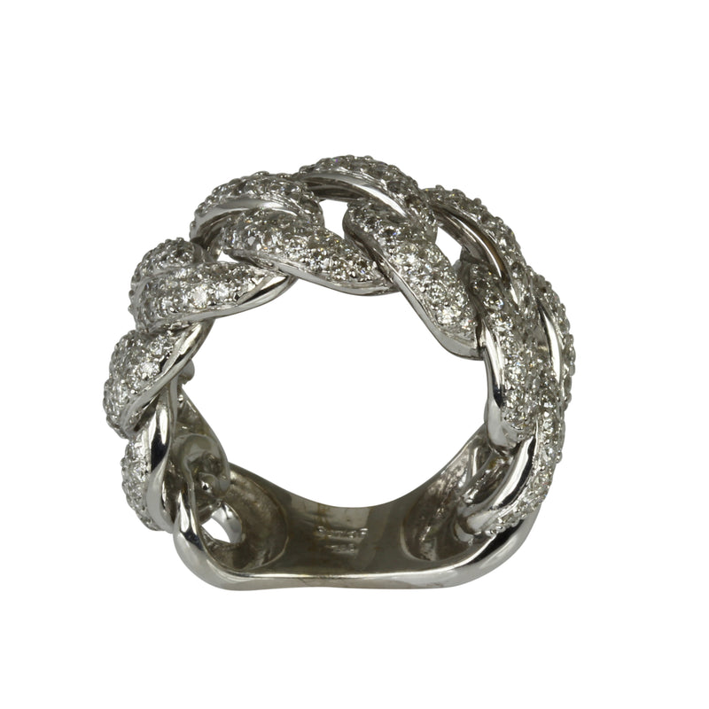 18k Gold Diamond Flex Chain Link Ring