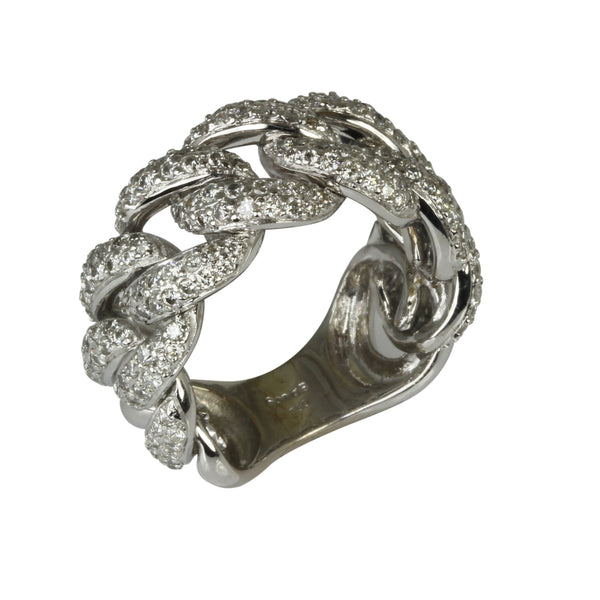 18k Gold Diamond Flex Chain Link Ring