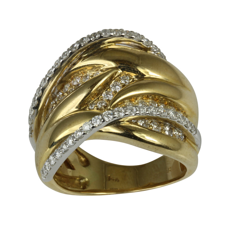 14k Gold Diamond Comtemporary Ring