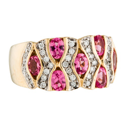 14k Gold Pink Spinel & Diamond Ring