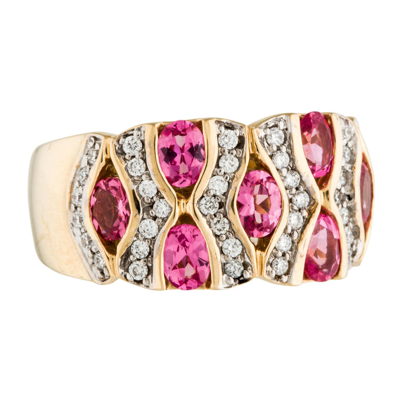 14k Gold Pink Spinel & Diamond Ring