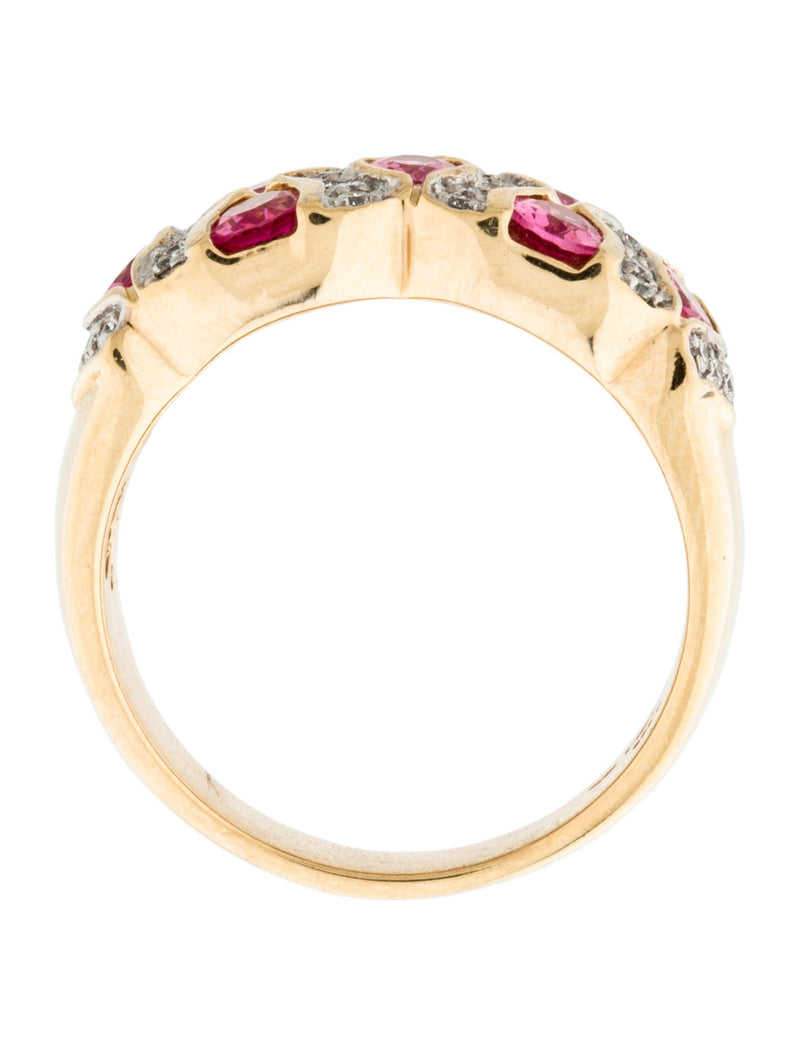 14k Gold Pink Spinel & Diamond Ring