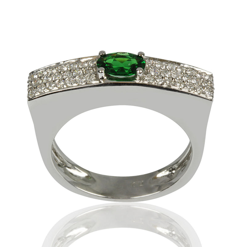 18k Gold Tsavorite & Diamond Interstellar Ring