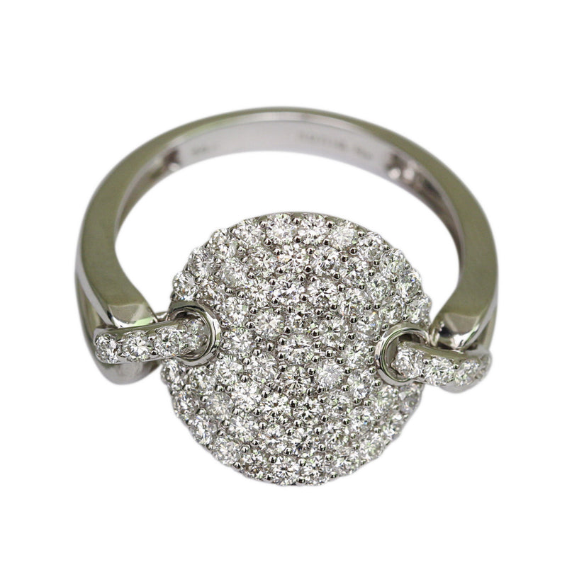 14k Gold & Diamond Pave Disk Link Ring