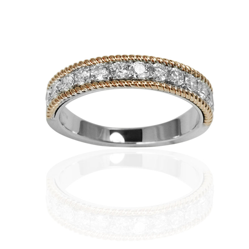 14k Gold & Diamond Rope Twist Ring