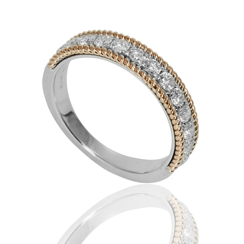 14k Gold & Diamond Rope Twist Ring