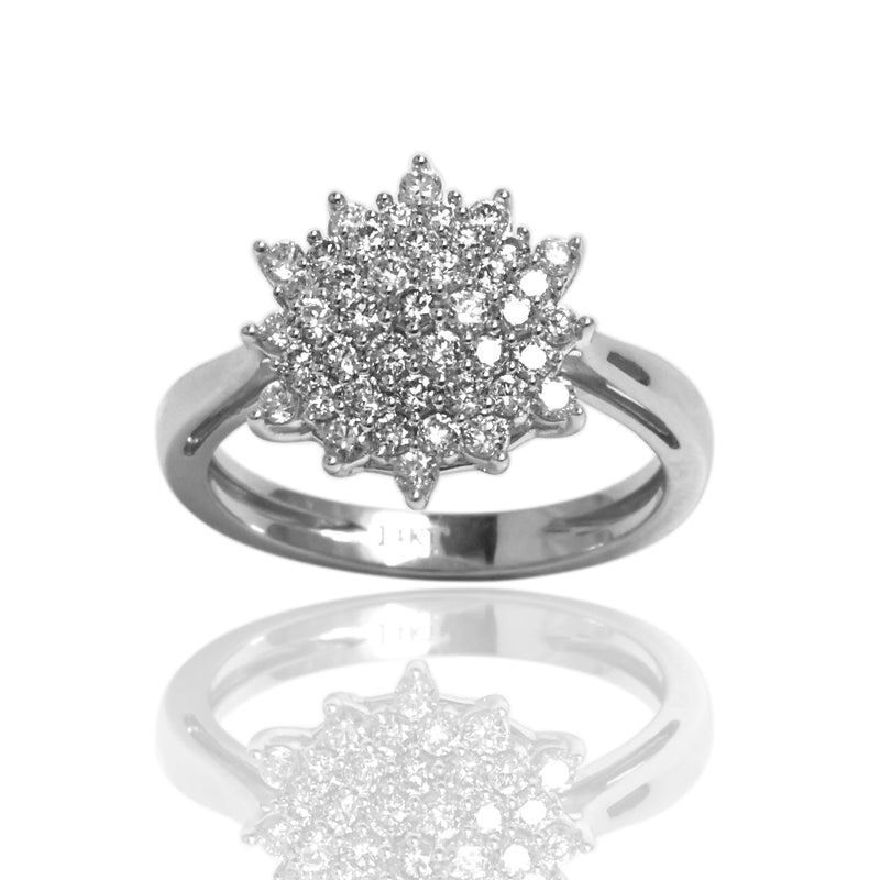 14k Gold Diamond Snowflake Ring