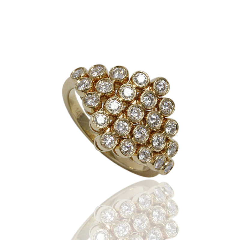 14k Gold Shield Shape Diamond Flex Ring