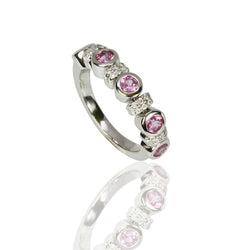 14k Gold Flex Pink Sapphire & Diamond Ring