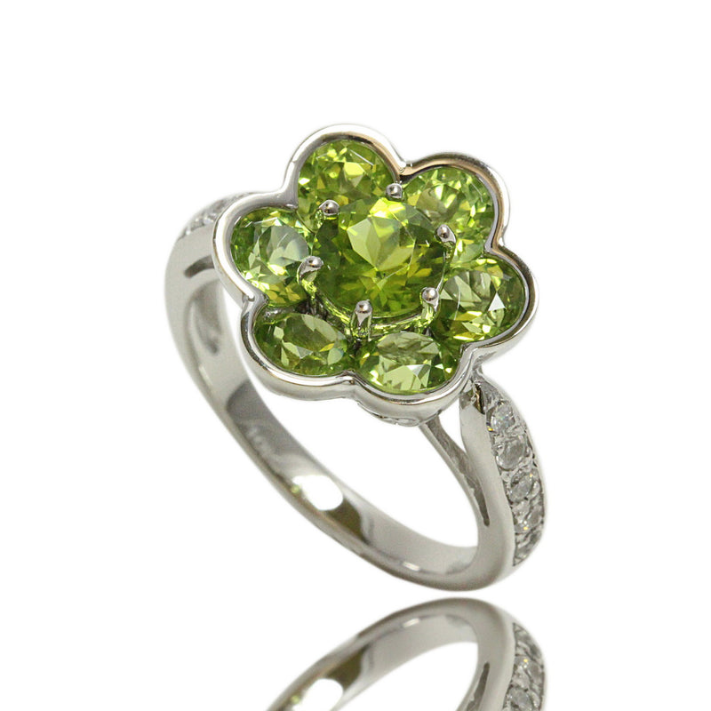 10k Gold Peridot Flower Ring