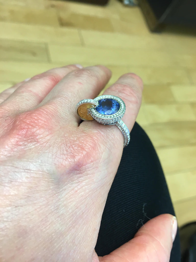 14k Gold Tanzanite & Spessartite Cocktail Ring