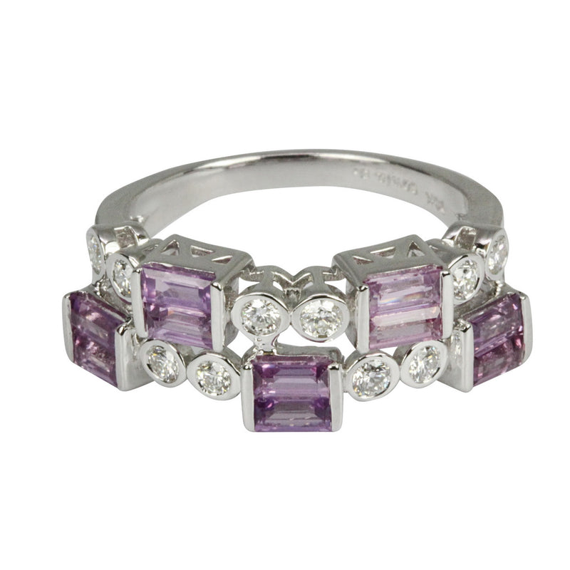 14k Gold Purple Sapphire & Diamond Ring