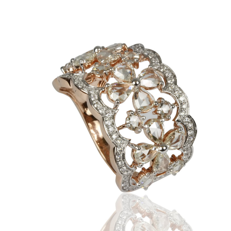 14k Gold Rose Cut Diamond Ring