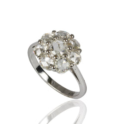 14k Gold Rose Cut Diamond Cluster Ring