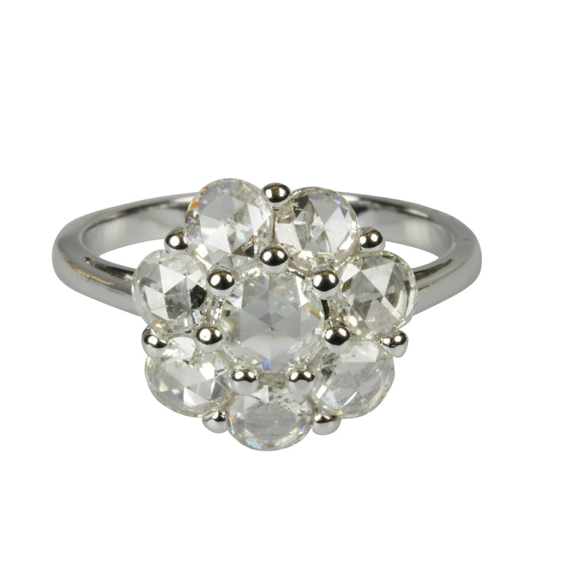 14k Gold Rose Cut Diamond Cluster Ring