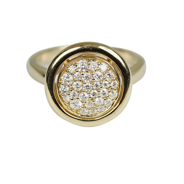 14k Gold Diamond Circle Ring