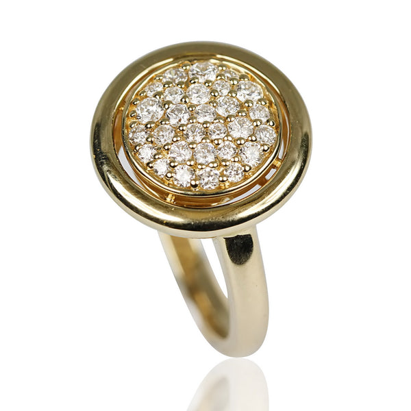 14k Gold Diamond Circle Ring