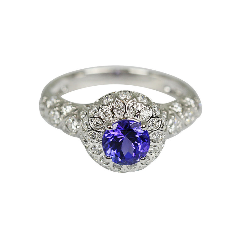 14k Gold Tanzanite & Diamond Ring