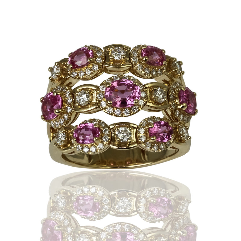 14k Gold Pink Sapphire & Diamond Flex Ring