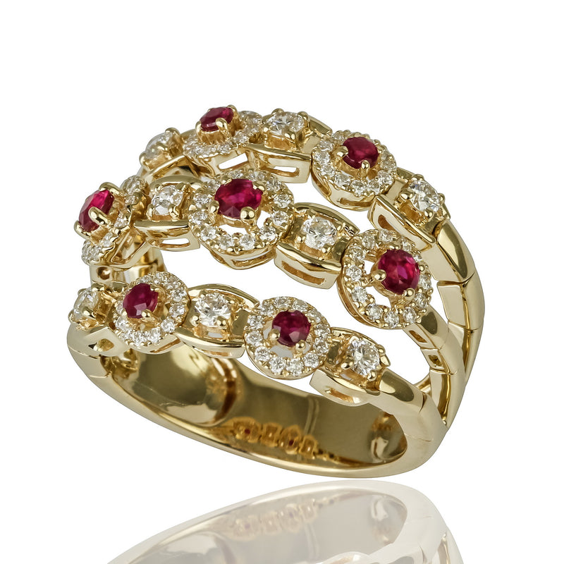 14k Gold Ruby & Diamond Flex Ring