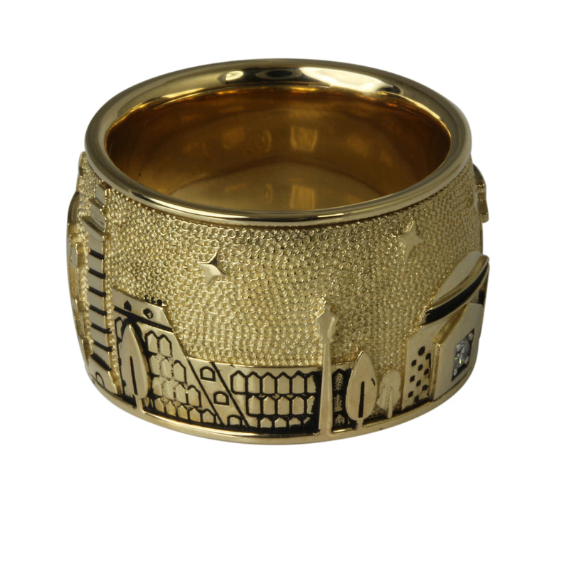 14k Gold & Diamond Rome Skyline Ring