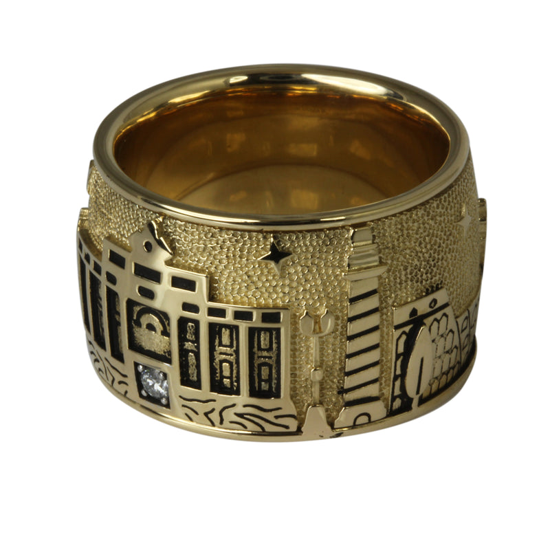 14k Gold & Diamond Rome Skyline Ring