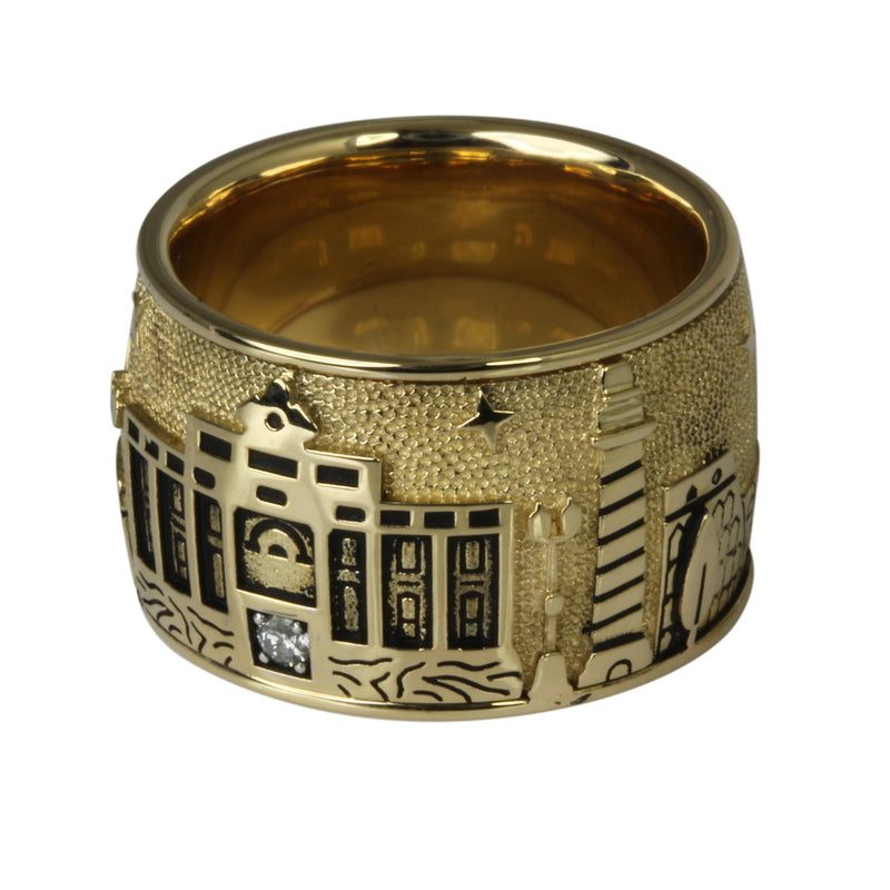 14k Gold & Diamond Rome Skyline Ring